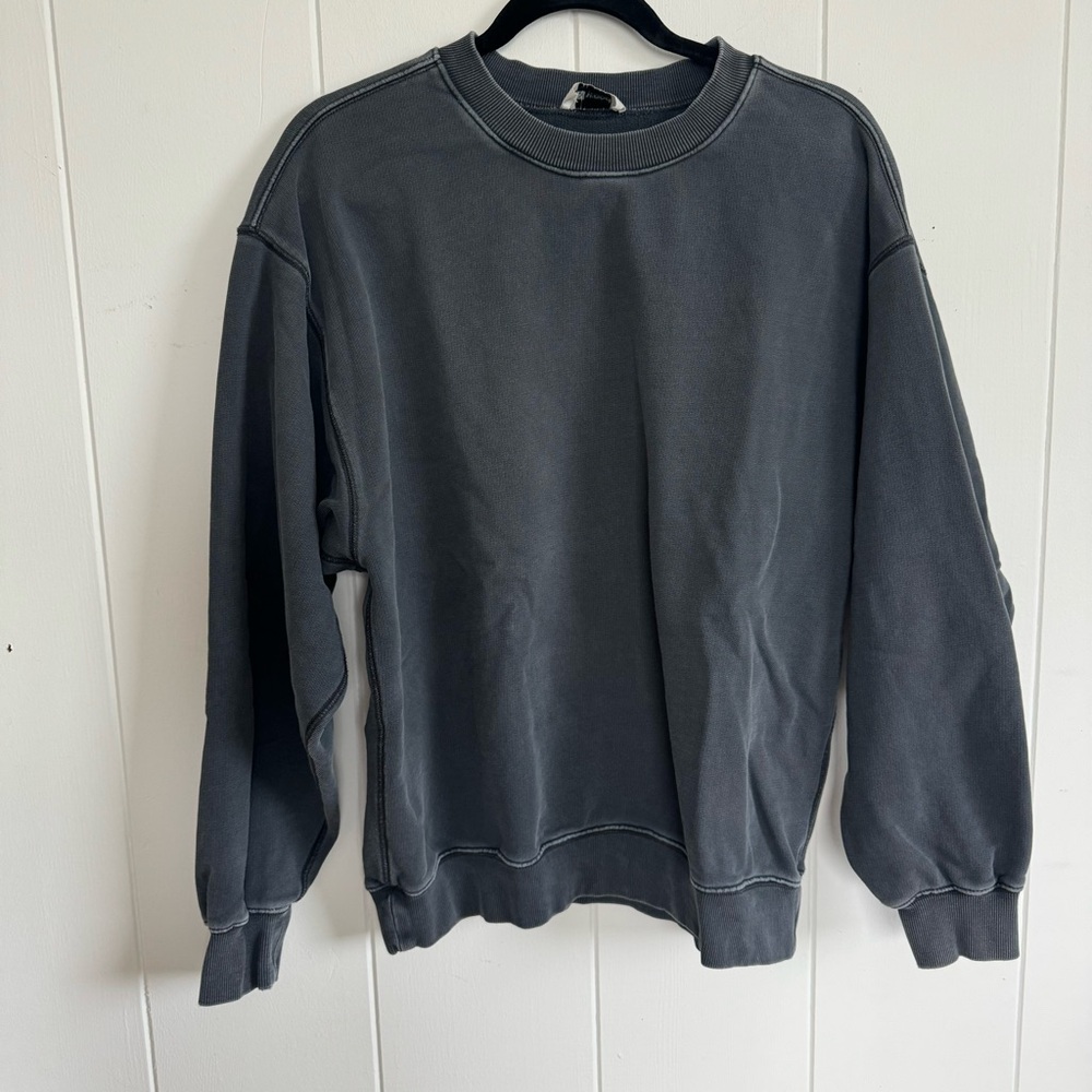 Elwood Small Dark Grey Crewneck Sweater 100% Cotton